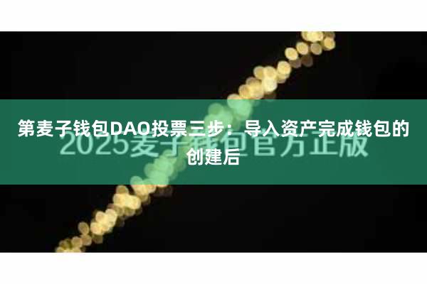 第麦子钱包DAO投票三步：导入资产完成钱包的创建后